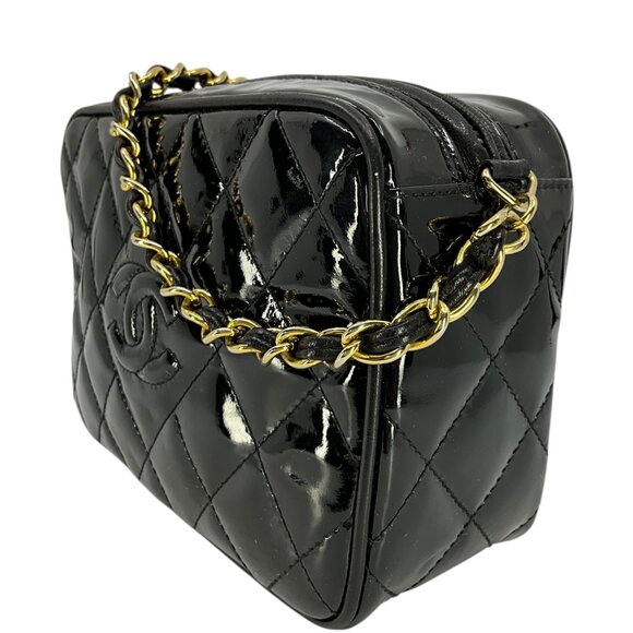 Chanel Vintage Quilted Patent Leather Tassel Camera Bag - Picture 2 of 8